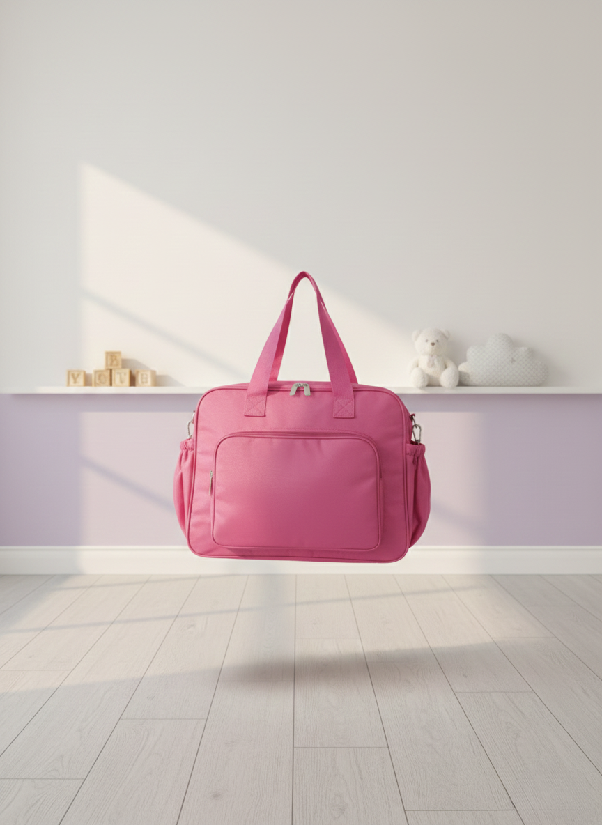 Pink Quilted Diaper Bag