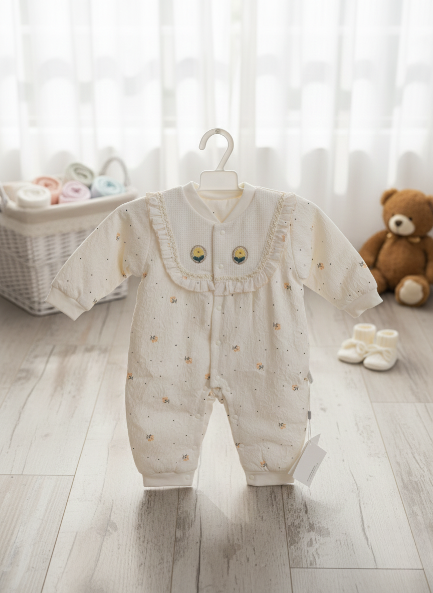 Floral Embroidered Baby Onesie/Romper