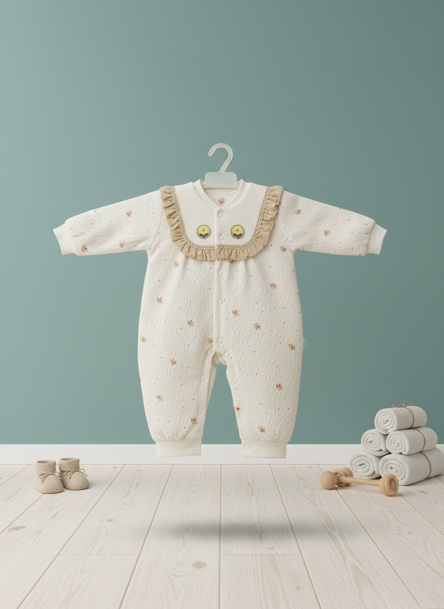 Floral Embroidered Baby Onesie/Romper