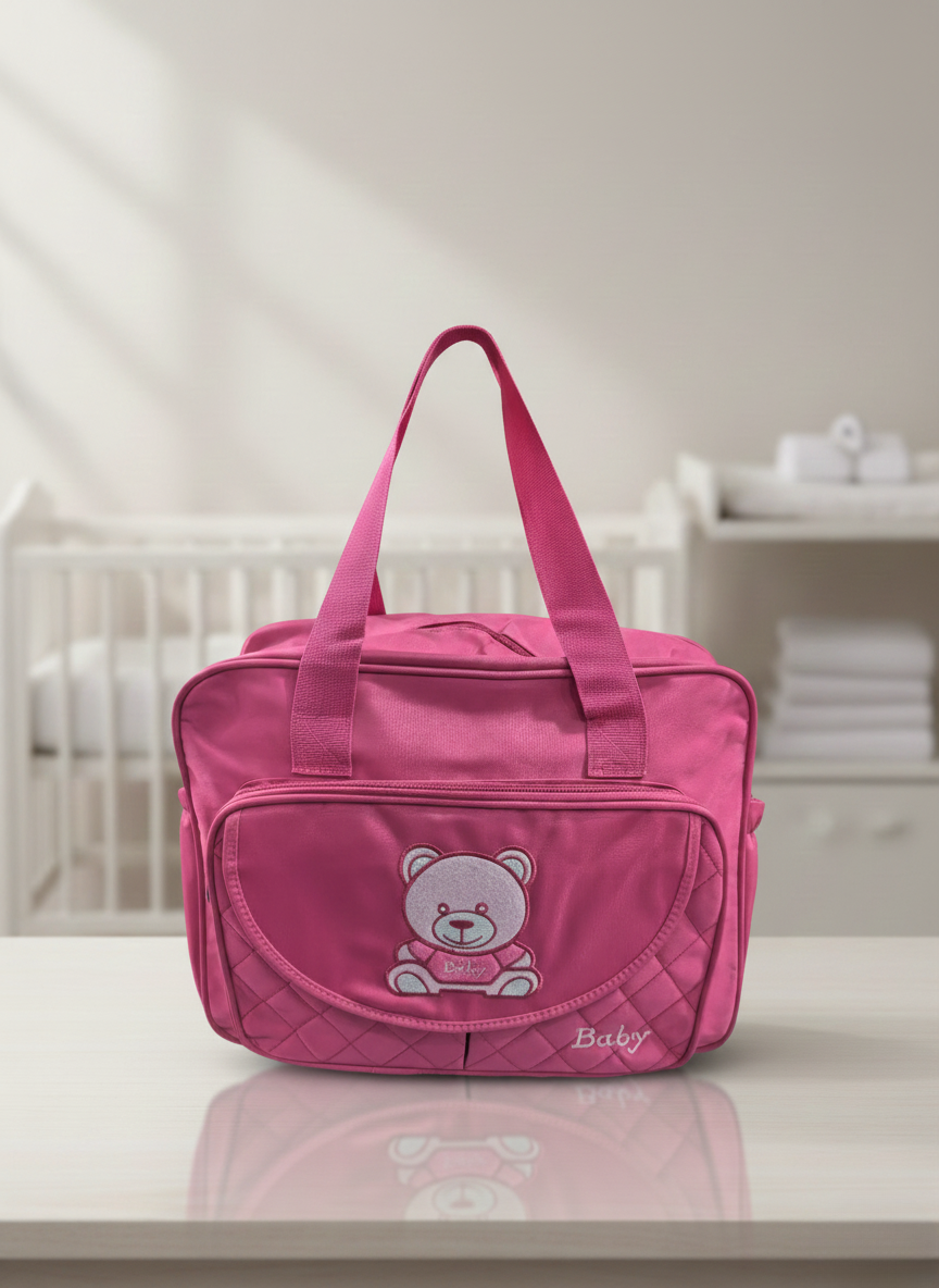 Pink Quilted Diaper Bag
